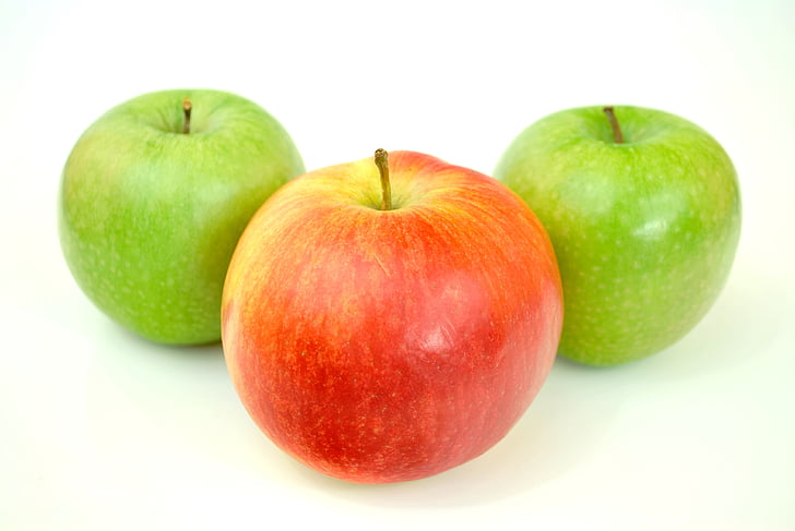 ябълки, едър план, храна, пресни, плодове, Грийн, здрави