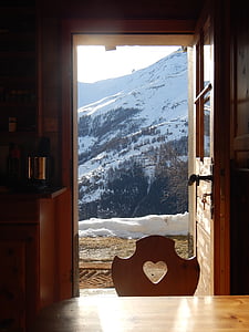 İsviçre, dağ evi, manzara, Kış