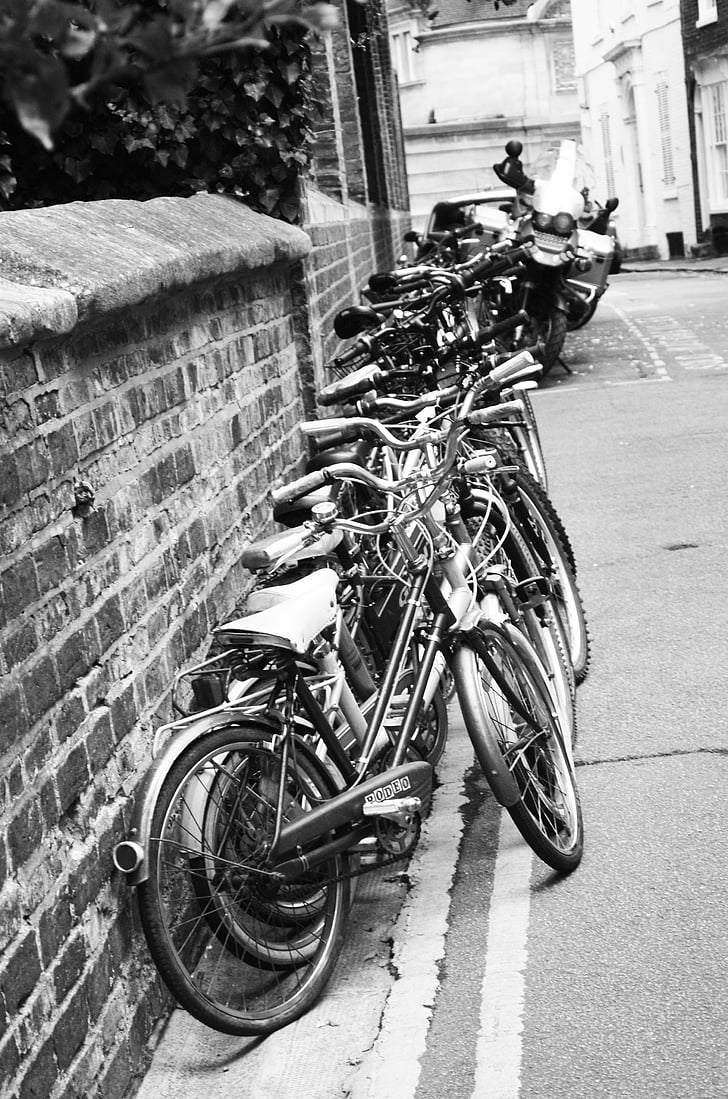cicles, Cambridge, l'estiu, aparcament, Lloguer, streen, públic