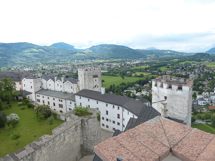 Fortezza Hohensalzburg, Castello, Fortezza, punto di riferimento, Salisburgo, Austria, collina di città