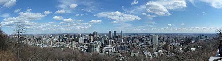 město, město, budova, Montreal, Mont royal, Panorama, Panoráma města