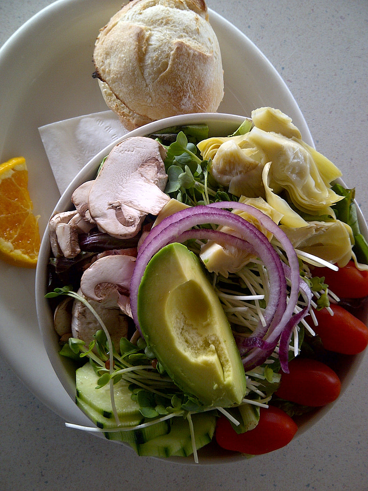 salad, plate, food, healthy, fresh