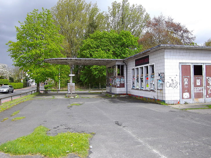 Monument, gasolineres, preservació històrica, abandonat, vell, Lingen ems