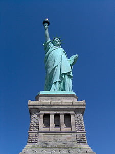 Frihetsgudinnen, New york, skyline, Manhattan, USA, Amerika, landemerke