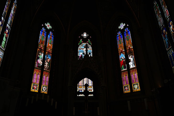 okno, kapela, notranjost, cerkev oknu, pisane, barva, Kapela Kristusa