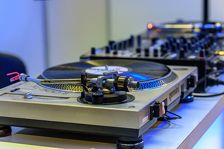 DJ, mixer, Club, muziek, de console, geluid, nacht