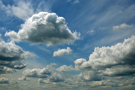 núvols, cel, blau, cels ennuvolats, natura, temps, núvol - cel