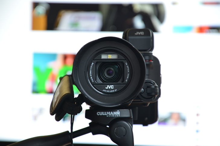 kamera, JVC, video, medier, film, biograf, hvid