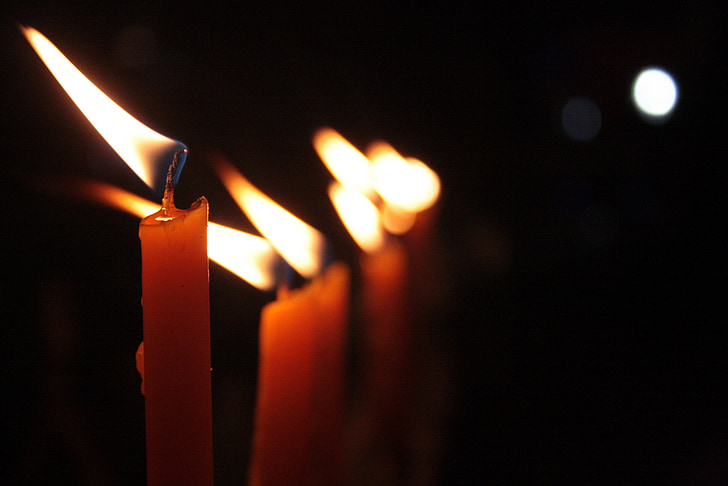 Kerzen, Nacht, Feuer, Frieden, Candle-Light, beleuchtete