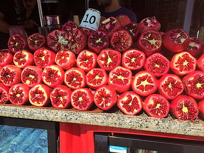 Granátové jablká, ovocia košíku, turečtina, trhu, dekorácie