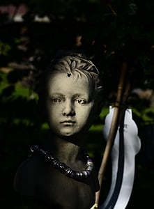 ребенок, дети, лицо, Статуя, тень, скульптура, Темный