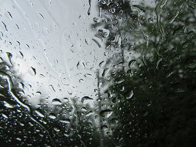 chuva, água, vidro, gotas, para-brisa, gotas de água
