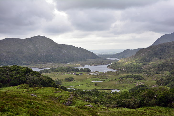 krajobraz, Irlandia, Killarney, park narodowy, Natura, zielony, wody