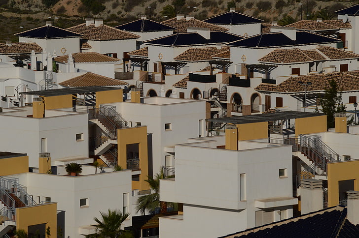 Испания, къщи, покриви, плочки, сгради, архитектура, покрив