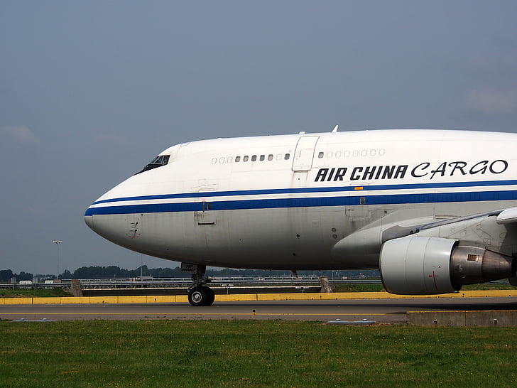 Boeing 747, Air china cargo, łuk, Jumbo jet, samolot, samolot, Lotnisko