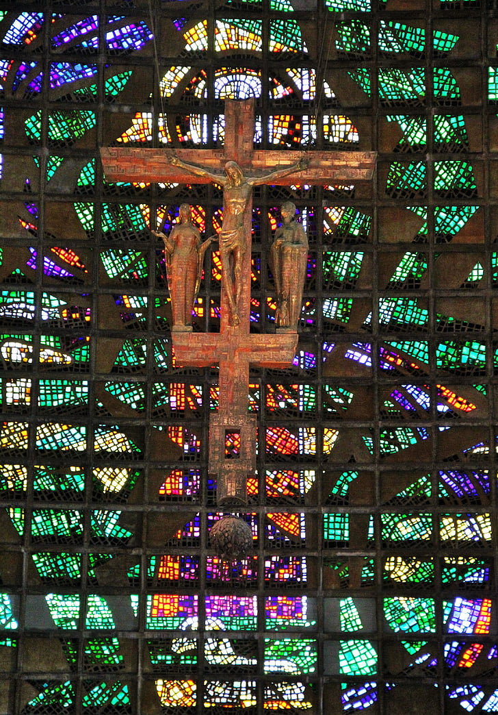 Катедралата Сао sebastião, Catedral metropolitana, Катедралата на Рио, олтар, стъкло на Прозорец, колоритен прозорец, Църквата прозорец