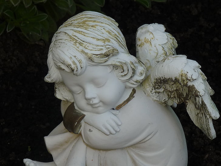 Angel, statue, figur, melankolsk