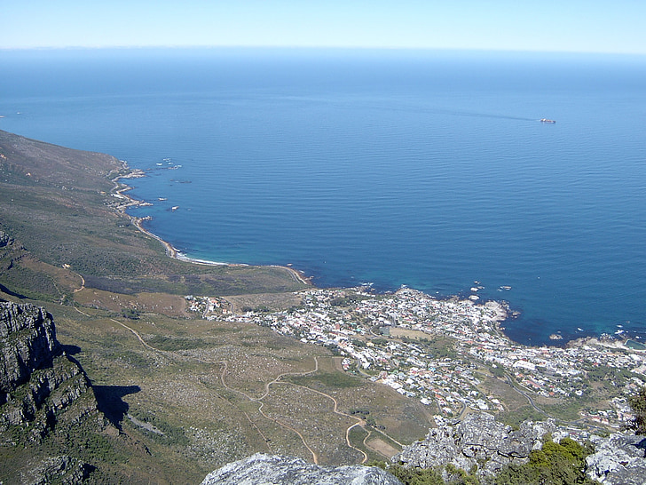 vue, océan, littoral, Cape town, Afrique du Sud, Baie, architecture