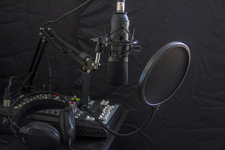 microphone, headphone, headset, radio, audio, studio, equipment