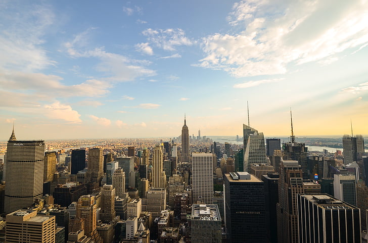 NYC, Amerika, New york, Manhattan, Panorama, mrakodrap, mrakodrapy