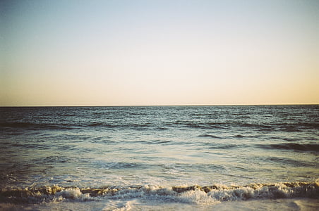 ocean, mare, valuri, plajă, natura, apus de soare, vara