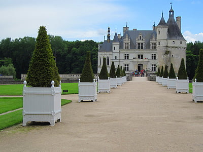Chenonceau, Loire, Chateau, Frankrike, arkitektur, slott, turism