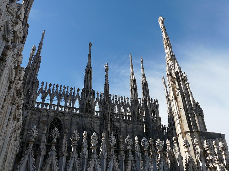 Katedrála, Milan, Architektura, Duomo v Miláně, gotický styl, kostel, známé místo