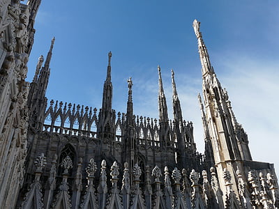 katedraali, Milano, arkkitehtuuri, Milanon Duomo, goottilainen tyyli, kirkko, kuuluisa place