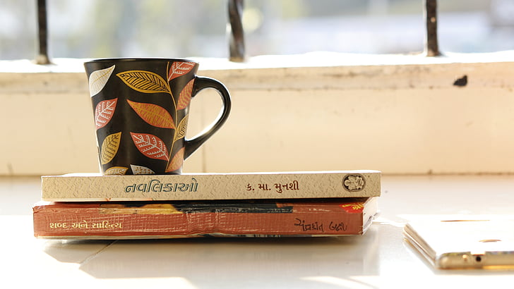 bøker, kaffe, fritid, lesing, Cup, te, Les