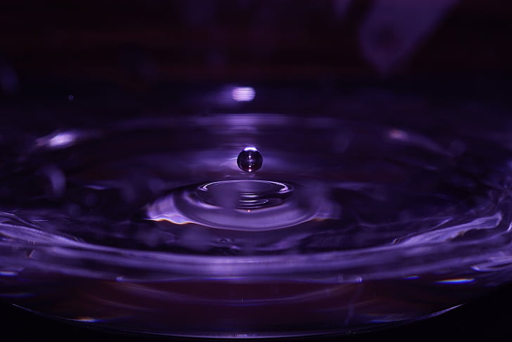 water, ripples, drop, droplet, purple, liquid, splashing