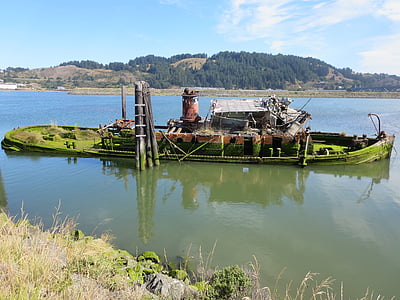 オレゴン州, ボート, 古いボート, 沈没船, 太平洋, 釣り, 船