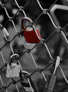 fence, castle, heart, love, padlock, lock, security