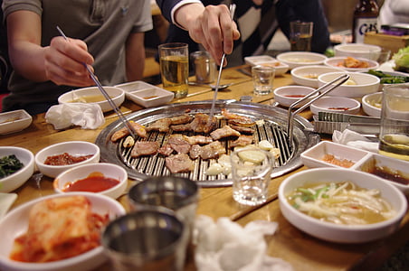 spisning sammen, kød, svinekød, Suzhou, møde, mad, måltid