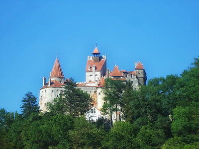 Château de Bran, Roumanie, arbres, Sky, point de repère, historique, historique