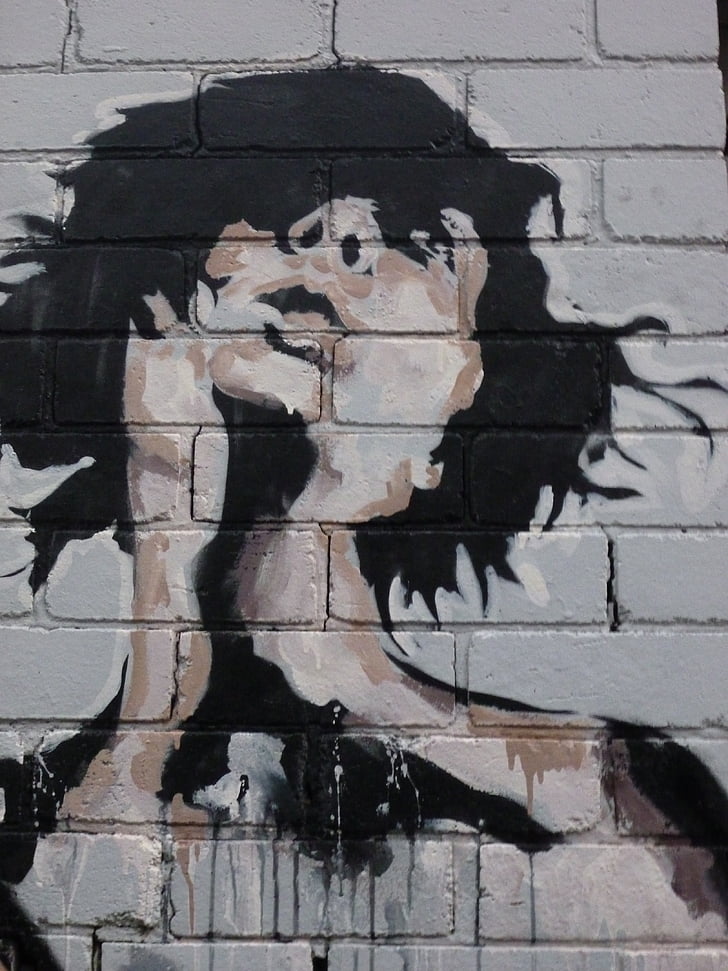grafiti, seni jalanan, orang, potret