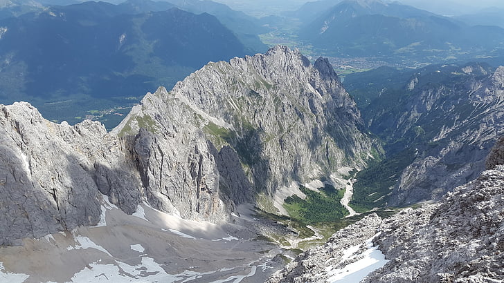 hell valley, ridge, rock ridge, zugspitze massif, mountains, alpine, weather stone