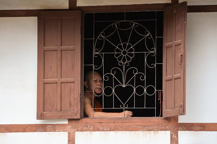 laos, vientiane, monk