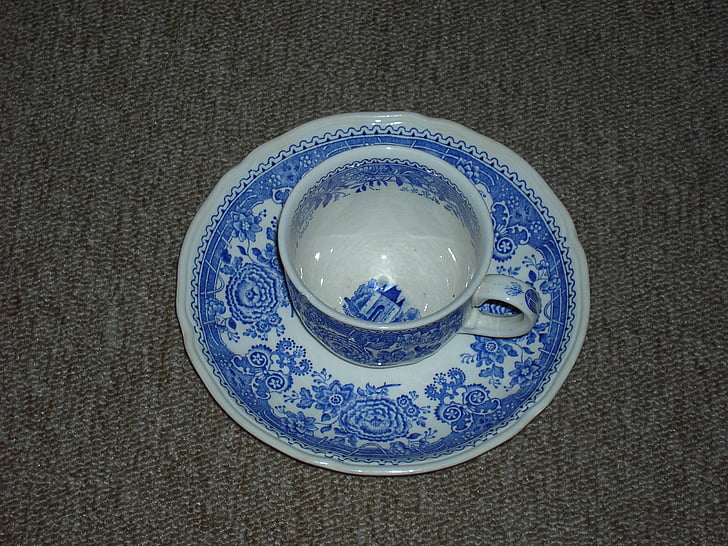 coffee cup, tableware, porcelain, antique, blue, cup, crockery