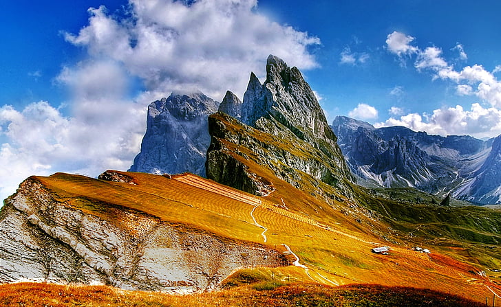 Dolomiterna, bergen, södra tyrol, Alpin, Italien, Unescos världsarv, vandring