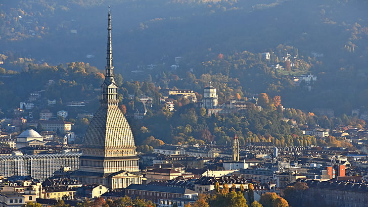 Torino, landskab, ballon, Piemonte, muldvarp
