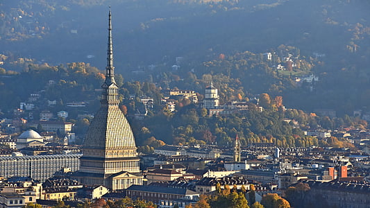 Torino, ainava, gaisa balons, Piemonte, kurmis
