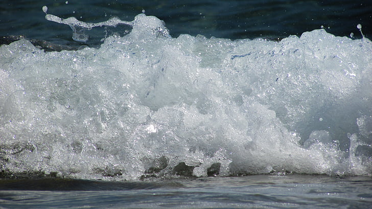 gelombang, gelembung, busa, semprot, menutup, energi, air