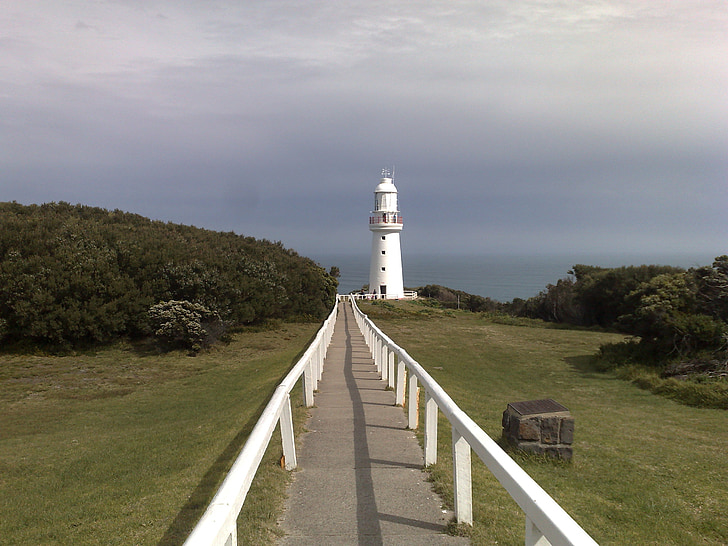 lighthouse, path, australia, coast, beacon, ocean, sea