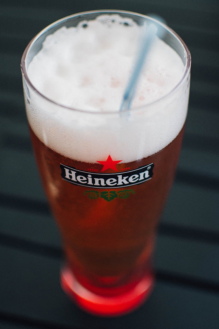pivo, steklo, Heineken, alkohol, pijača, pijača, pene