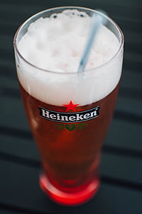 piwo, szkło, Heineken, alkoholu, napój, napoje, pianki