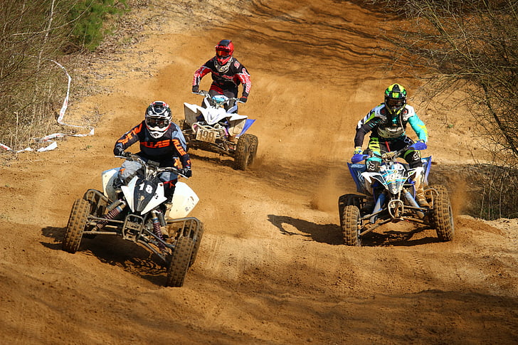 Motocross, Kreuz, Quad, ATV, Rennen, All - Terrain-Fahrzeug, Sand