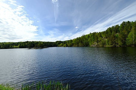 Thiên nhiên, cảnh quan, cỏ, nước, Lake, màu xanh lá cây, màu xanh