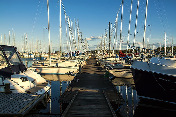 yacht, port, sailboat