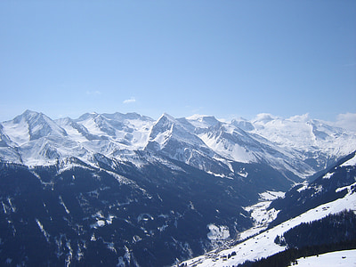 阿尔卑斯山, 山脉, 雪, 冬天