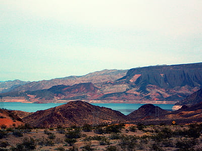 montanhas, Canyon, Arizona, pedras, Lago mead, Nevada, viagem de carro